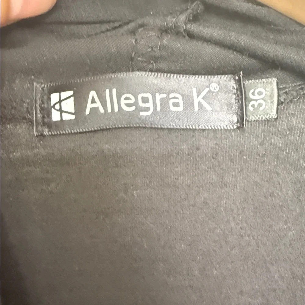 Allegra K Elegant Black Draped Cardigan